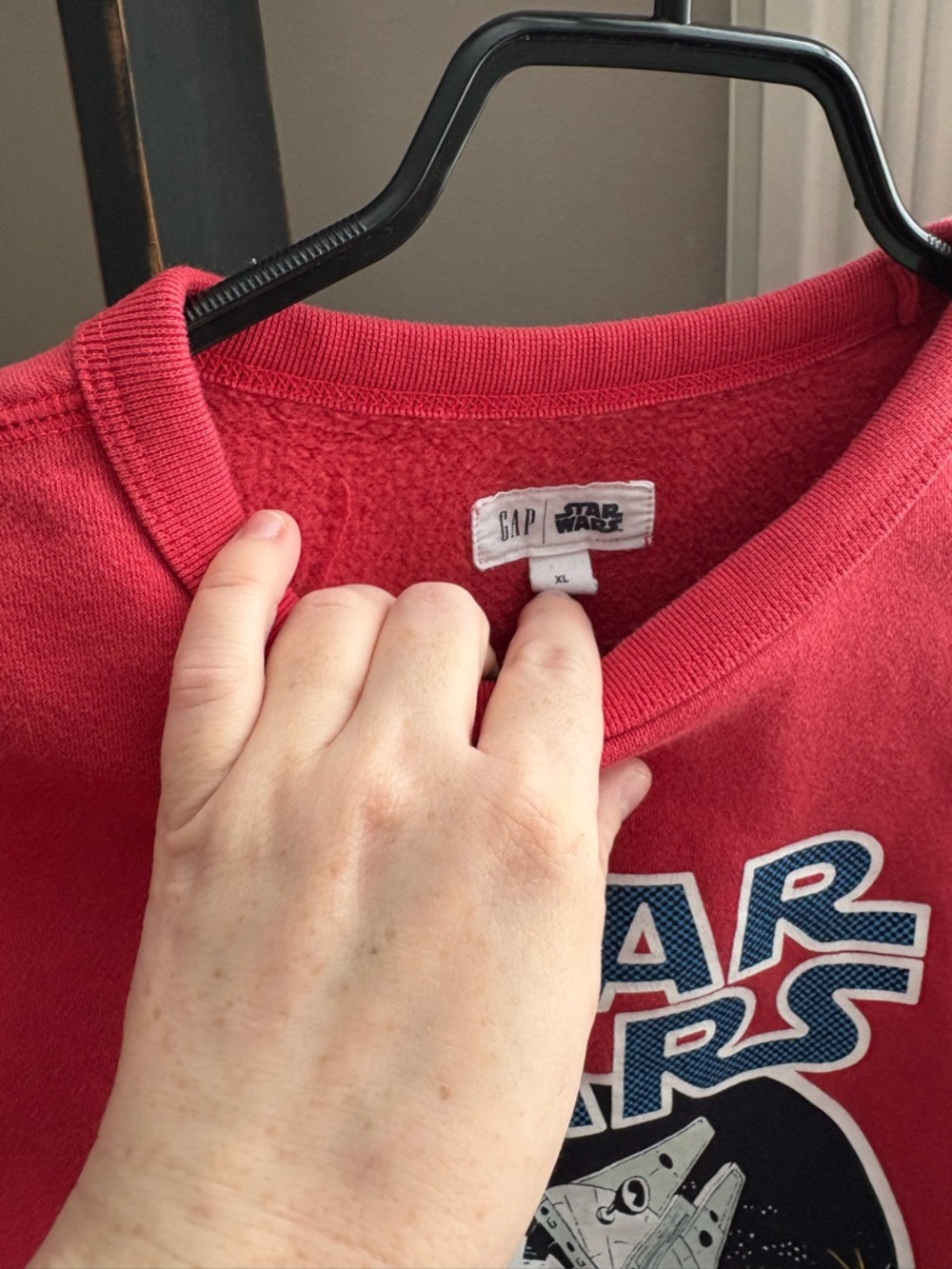 GAP Star Wars Millennium Falcon Sweatshirt Kids XL Red Crewneck - Picture 2 of 3
